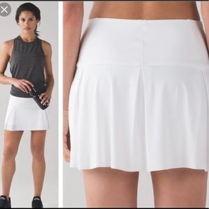 Lululemon White Pace Tennis Skirt